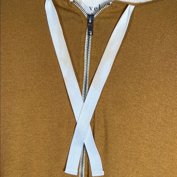 Velvet Hoodie M Brown Sherpa Zip-Up by Graham & Spencer Cozy Streetwear Jacket - Picture 8 of 8